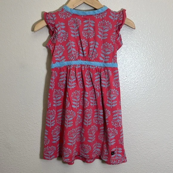 Tea Collection Red Blue Floral Short Sleeve Dress - Picture 4 of 6